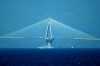 Brug en veerboot bij patras